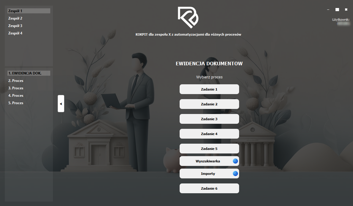 Ewidencja dokumentów – wybór procesu